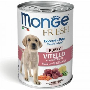 MONGE DOG FRESH CHUNKS PUPPY VEAL konservi kucēniem Teļš 400g